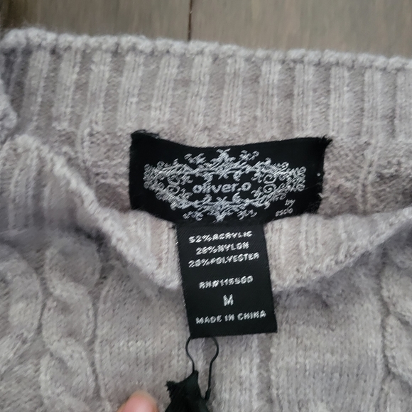 Oliver.O Gray Knit Balloon Sleeve Sweater - Picture 2 of 3